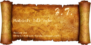 Habich Tünde névjegykártya